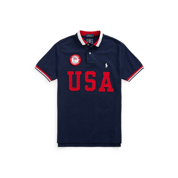 Ralph Lauren Ecofast Pure The Team Usa Polo Shirt In Cruise Navy