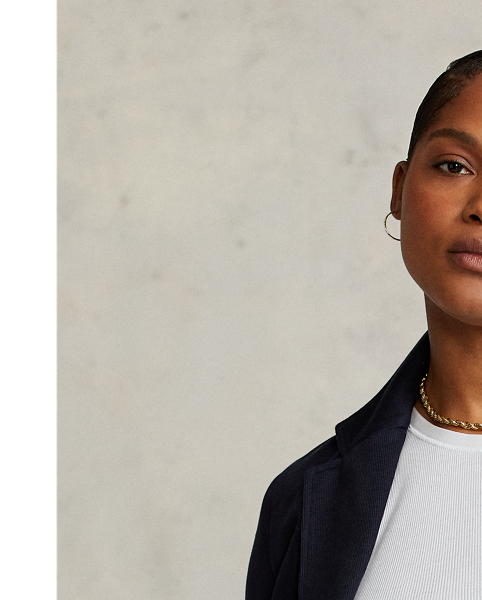 Woven from a cotton blend, this double-knit jacquard blazer is cut for a single-button, notch-lapel silhouette and accented with our signature monogram embroidered on the chest.