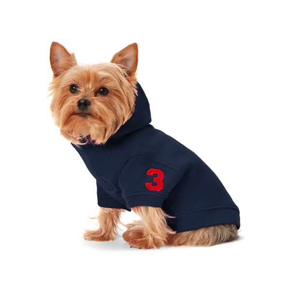 Ralph Lauren Pet Fleece hoodie met Big Pony voor honden 3