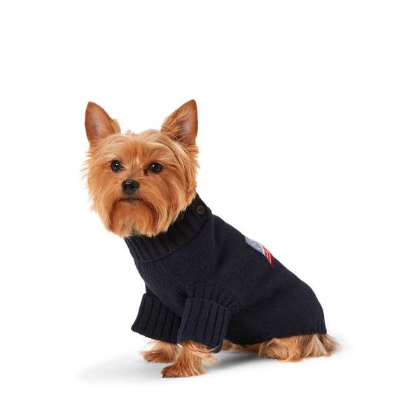 Pull drapeau pour chien en laine