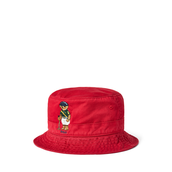 red and black polo bucket hat