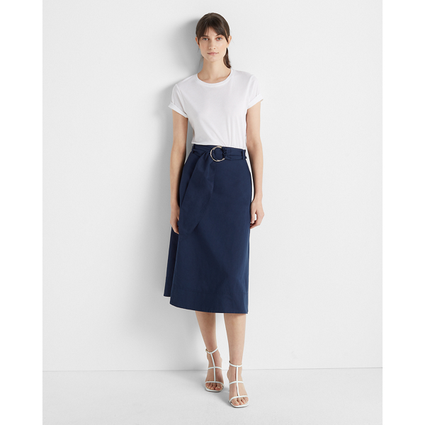 Club Monaco NAVY BELTED A-LINE SKIRT IN SIZE 6