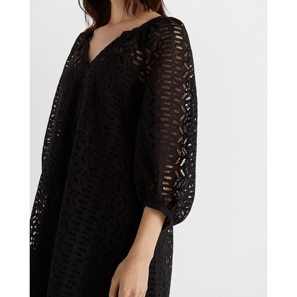 black eyelet dress with sleeves