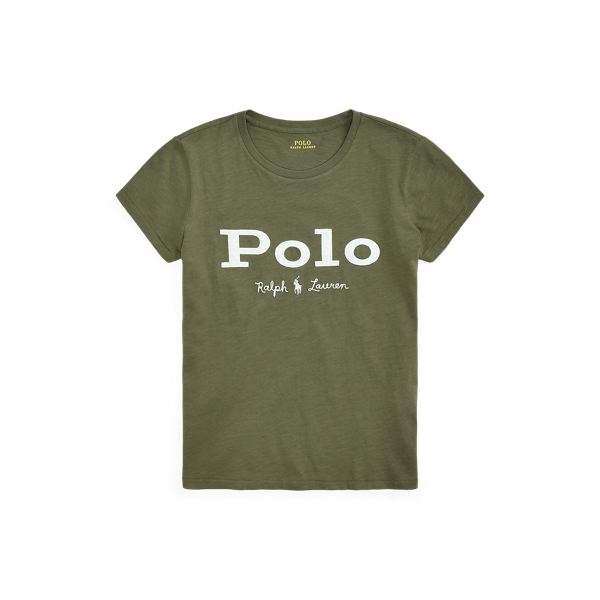 Jersey-T-Shirt mit Logo und Rundhalsausschnitt