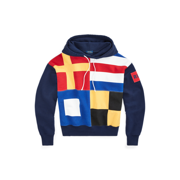 Fleece-Kapuzenpullover mit Flagge