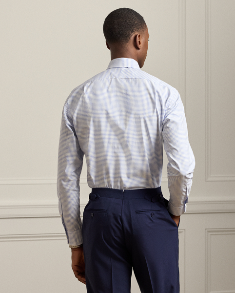 Made in Italy, this shirt showcases an elegant tattersall pattern on luxurious 140s-quality, two-ply cotton. The lightweight fabric is elevated by genuine mother-of-pearl buttons, reflecting Purple Label's commitment to exceptional materials and superior craftsmanship.