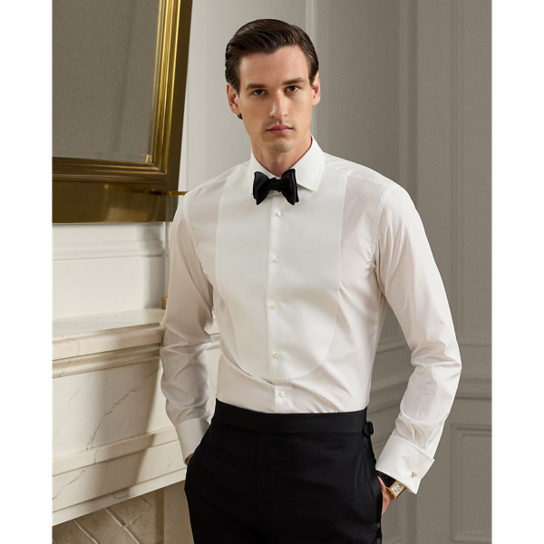 PiqueBib Poplin Tuxedo Shirt for Men Ralph Lauren® UK