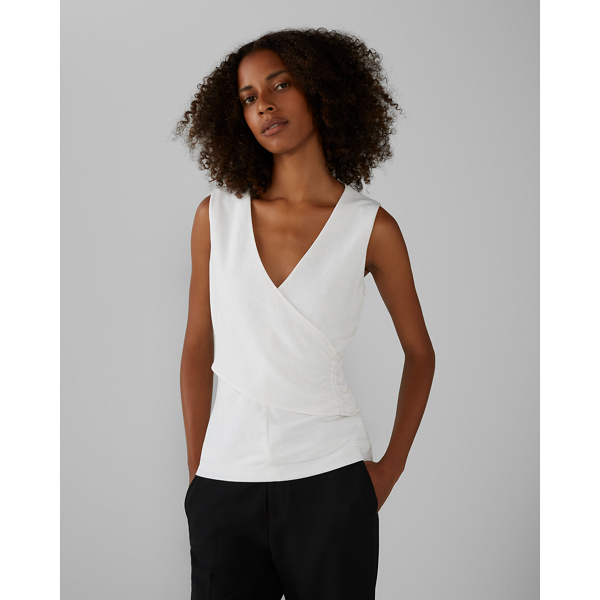 wrap sleeveless top