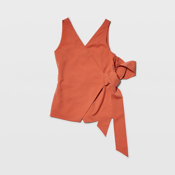 Image of Club Monaco Orange Cross Over Tie Top in Size XL