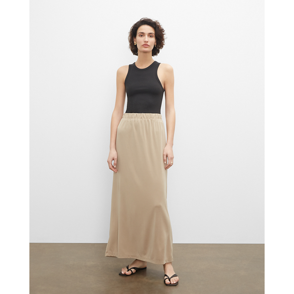 Image of Club Monaco Taupe Sandwash Maxi Skirt in Size S