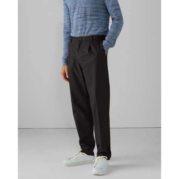 Image of Club Monaco Black Pleated Tencel Cotton Pants in Size
