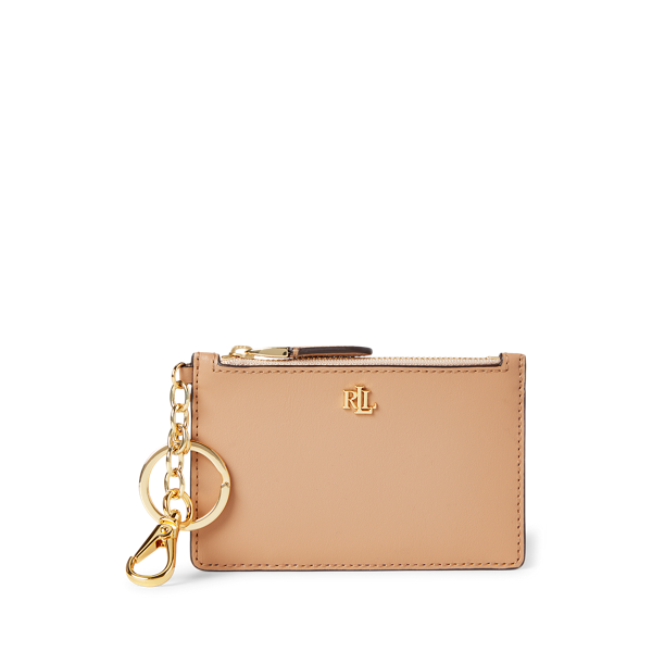 Porte-cartes zippé en cuir