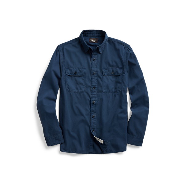 Chemise workwear en sergé teinte en pièce