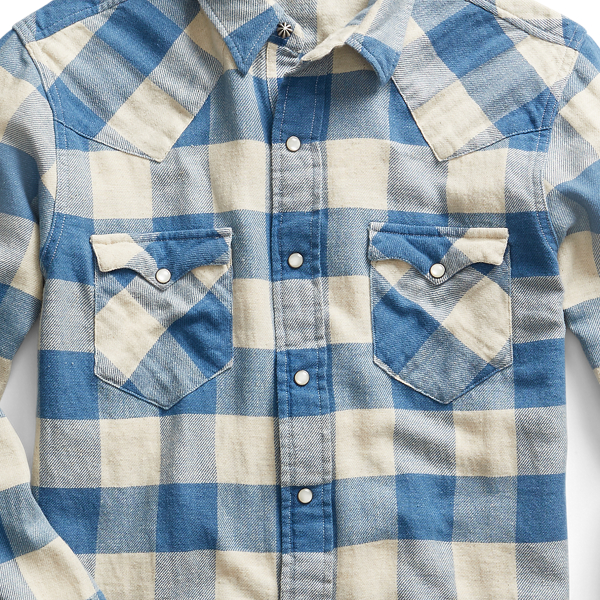 RRL Slim fit geruit westernoverhemd 3