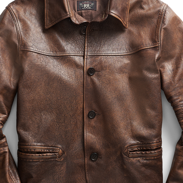 RRL Lange leren jas 3