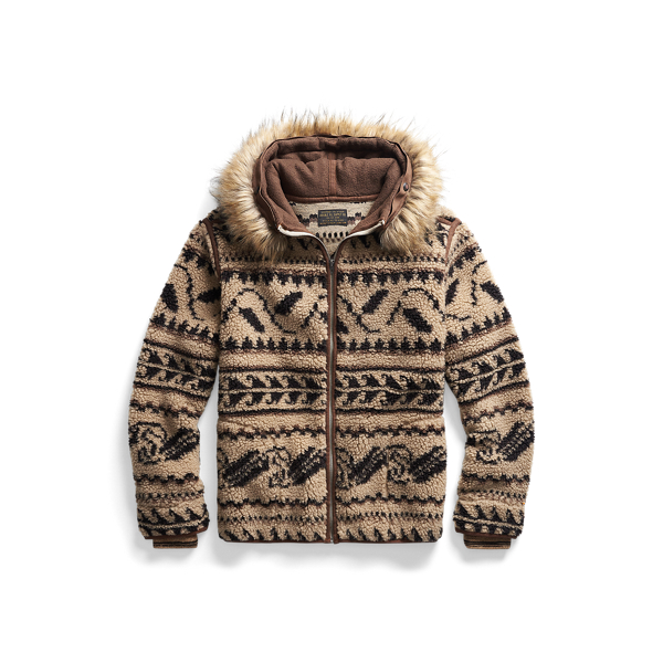 Rrl print fleece jacket outlet