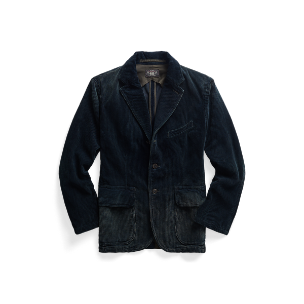 Blazer en velours côtelé indigo