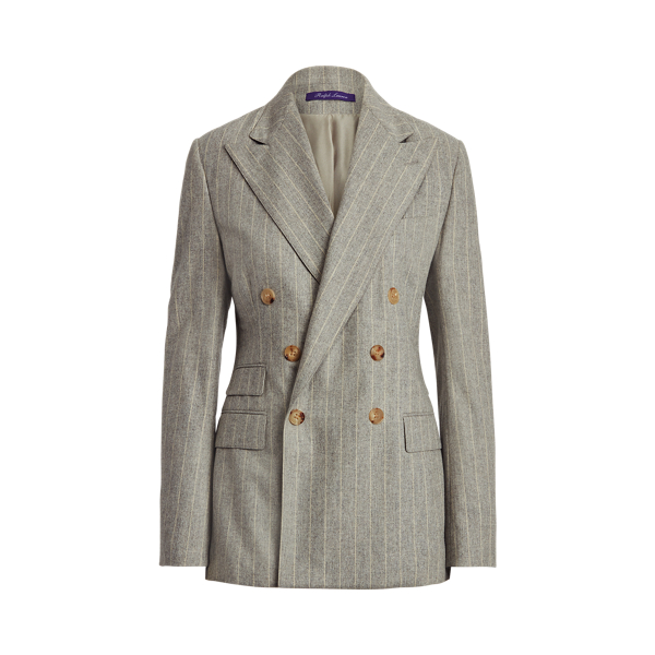 ralph lauren knit double breasted blazer