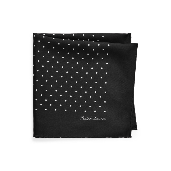 Pochette foulard à pois en soie