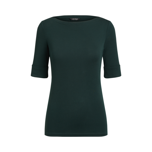 Haut en coton à encolure bateau