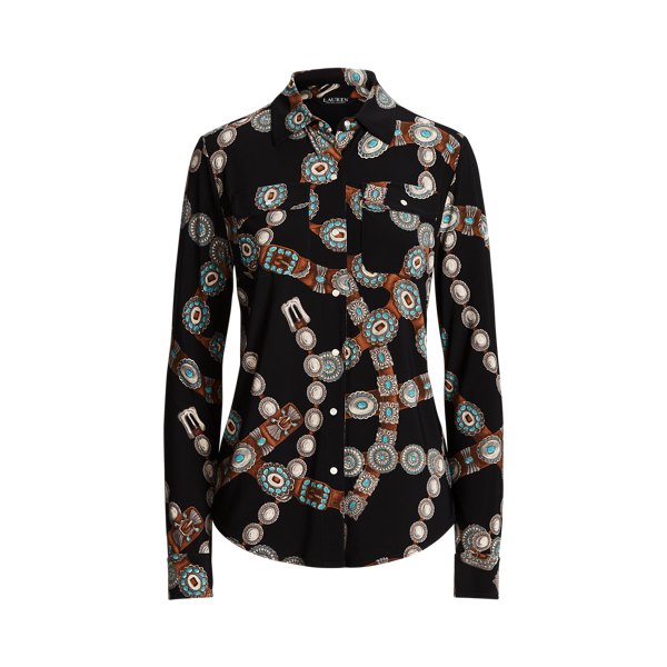 Chemise en jersey stretch à motif