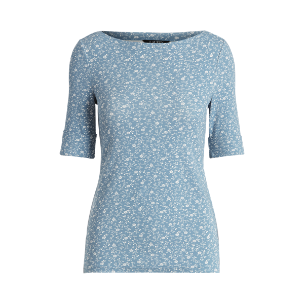 Haut en coton stretch à encolure bateau