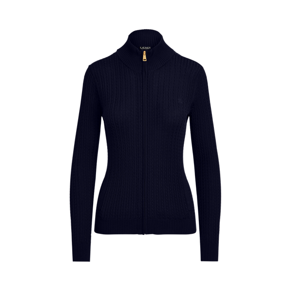 Pull torsadé entièrement zippé