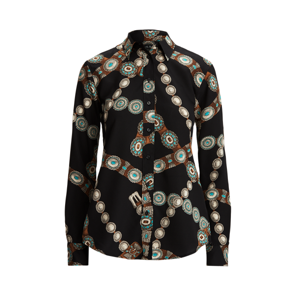 Chemise en crêpe à motif ceinture