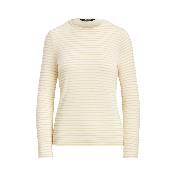 Haut en jersey rayé et métallisé