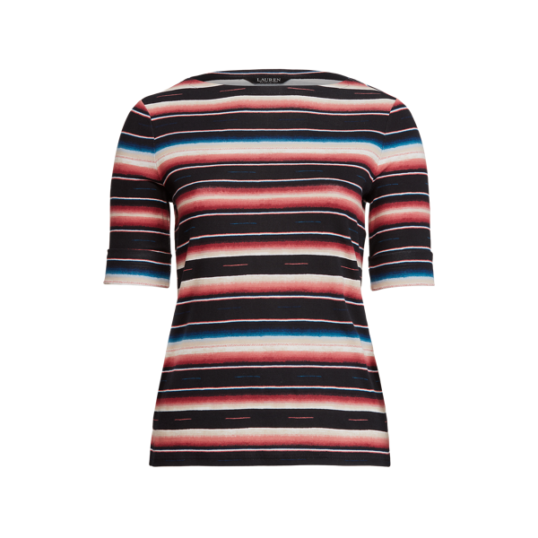 Blanket-Stripe Boatneck Top