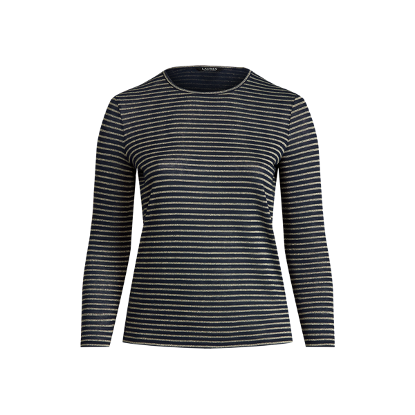 Haut en jersey rayé et métallisé