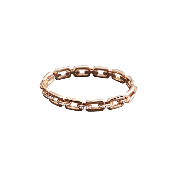 Bracelete em ouro rosa e diamante pavé
