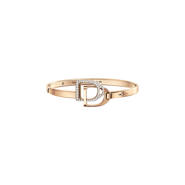 Pulseira com duplo estribo e diamantes