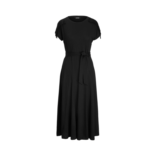 Robe en jersey à franges