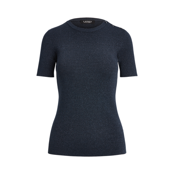 Pull métallisé à bordure boutonnée