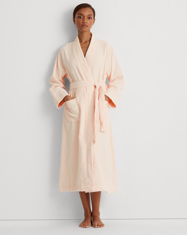 Womens Clothing Nightwear and sleepwear Robes robe dresses and bathrobes Ralph Lauren Cotton E Towelling Robe in Blue 