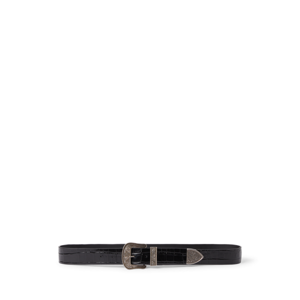 Ceinture western en cuir gaufré