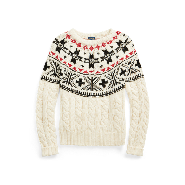 ralph lauren cable knit jumper cream