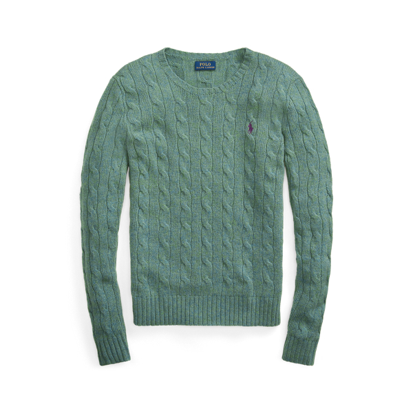 Pull à col rond torsadé en laine
