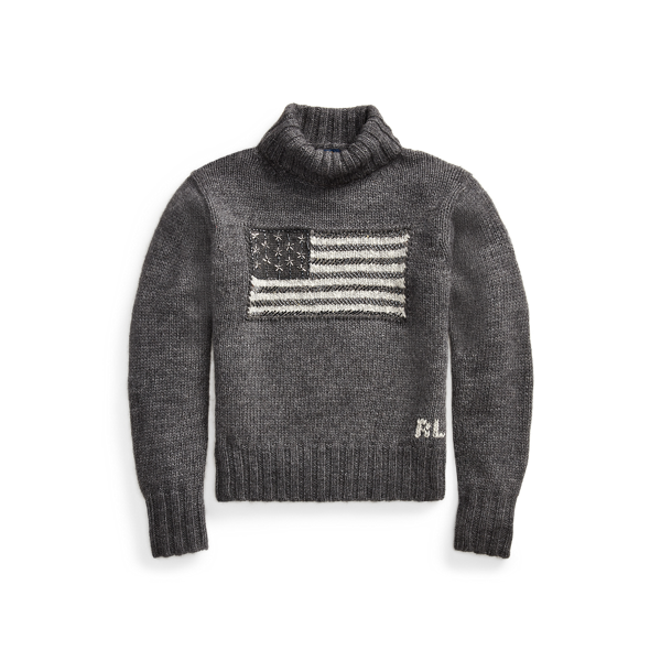 Pull col roulé drapeau