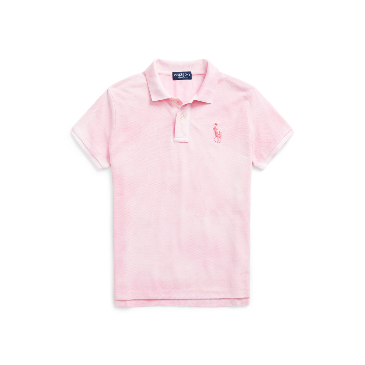 Pink Pony Tie-Dye Cotton Polo Shirt