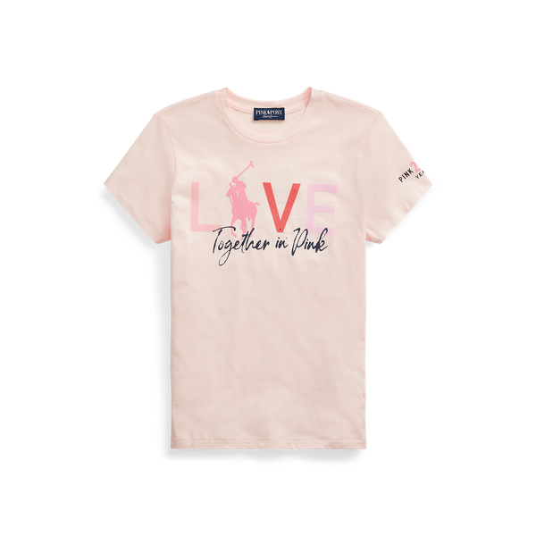T-shirt col rond Pink Pony en coton