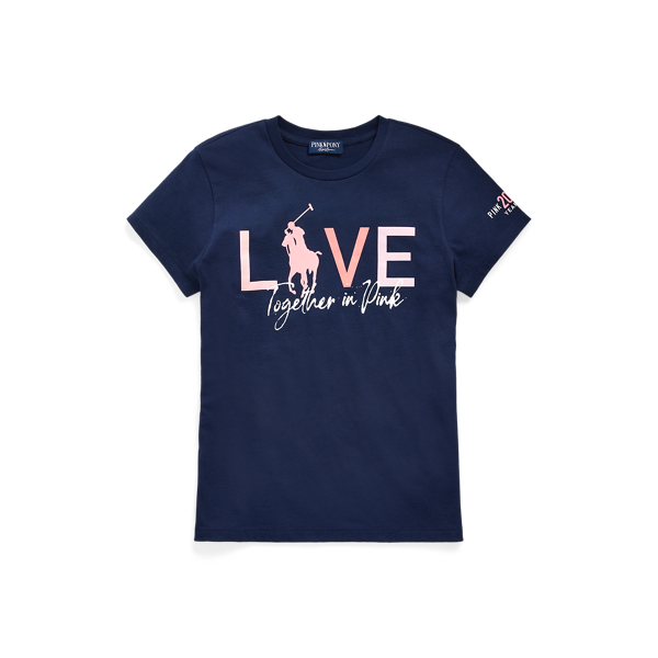 T-shirt col rond Pink Pony en coton