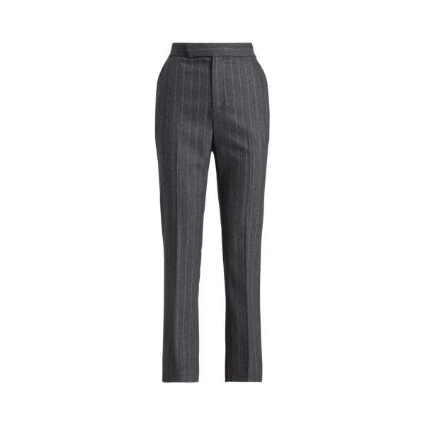 Pantalon droit en laine milleraies
