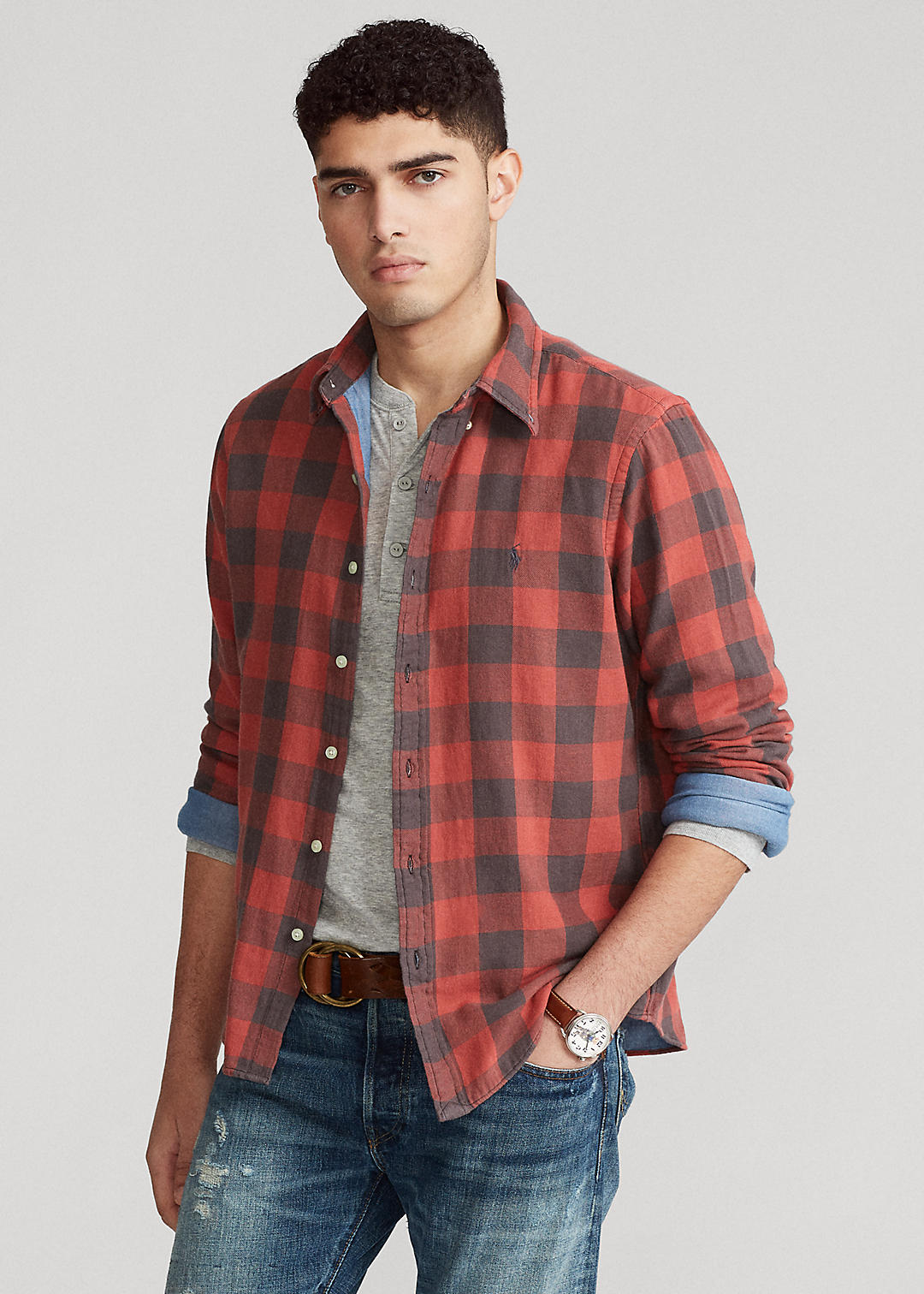 Classic Fit Plaid Double-Faced Shirt