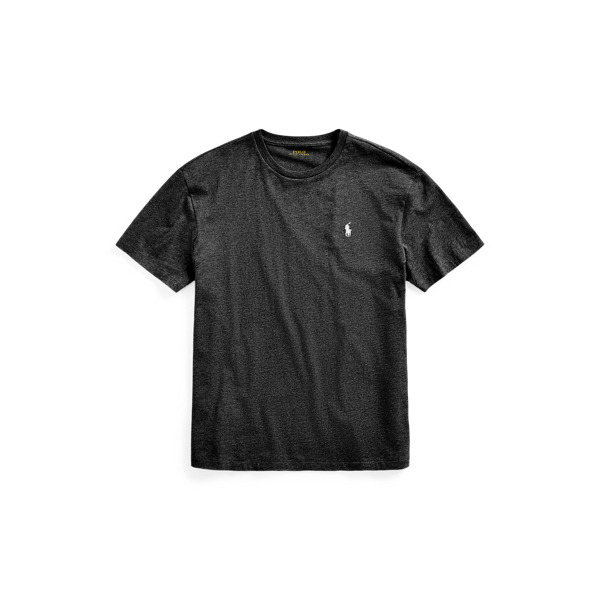 Ralph Lauren Custom Slim Fit Jersey Crewneck T-shirt In Black Marl Heather/grey