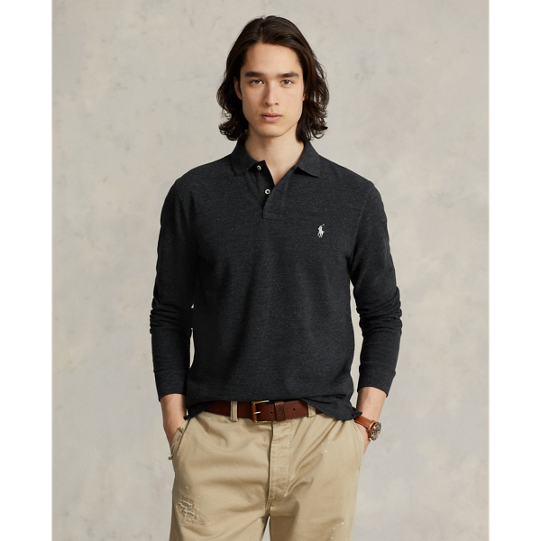 Mesh Long-Sleeve Polo Shirt  All Fits