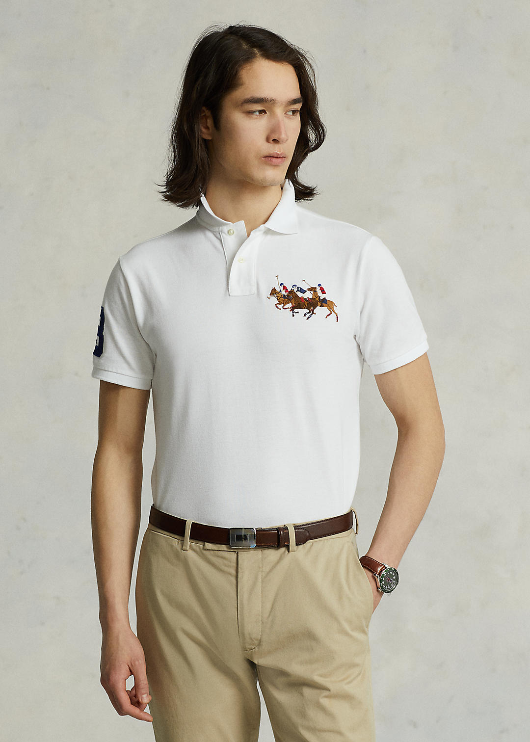 Custom Slim Fit Triple Pony Polo Shirt