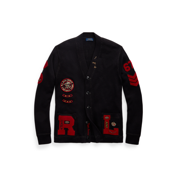 polo ralph lauren cotton letterman cardigan