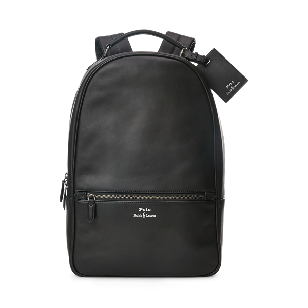 Shop Ralph Lauren Leather Backpack In Black